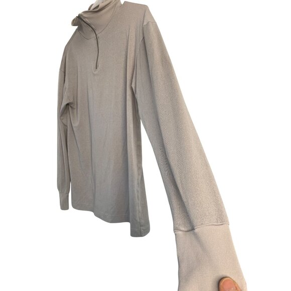 Winter Silks Mens Gray Silk Blend Mock Neck Half-Zip Pullover Top Size S 8927 - Picture 4 of 7